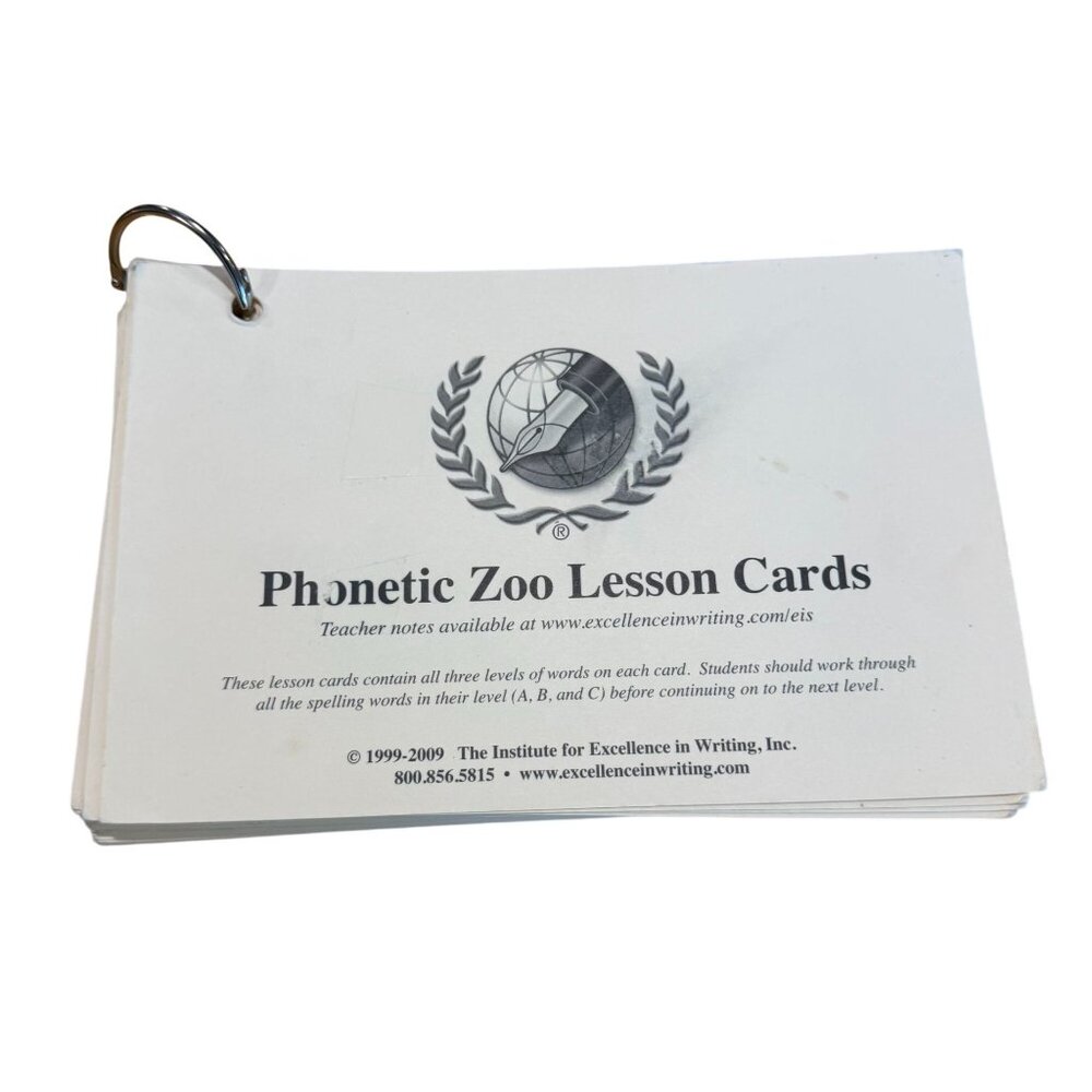 Phonetic Zoo Lesson Cards Spelling IEW Institute For Excellence In Writing